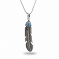 Turquoise Feather Pendant